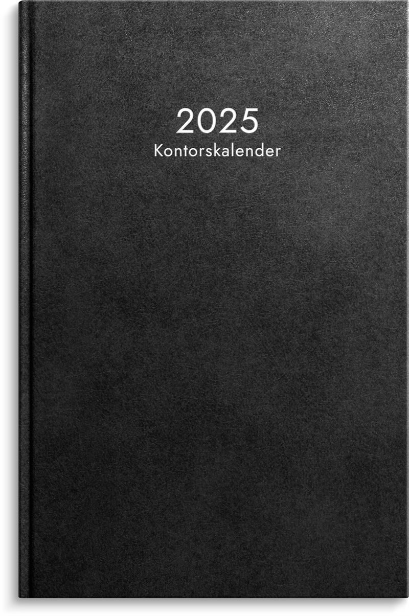 Kalender 2025 Kontorskalender svart konstläder