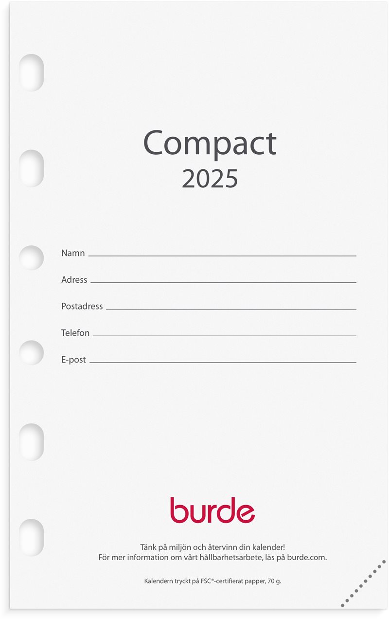 Kalender 2025 Compact kalendersats