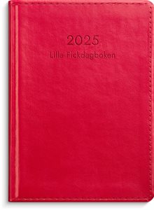 Kalender 2025 Lilla Fickdagboken rött konstläder